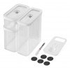 ZWILLING 1026082 rechthoekige bewaarbak voor levensmiddelen, 5,4 l, transparant/wit, 5 stuks