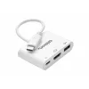celexon USB-C-multipoortadapter naar HDMI en USB-A, M/F, wit
