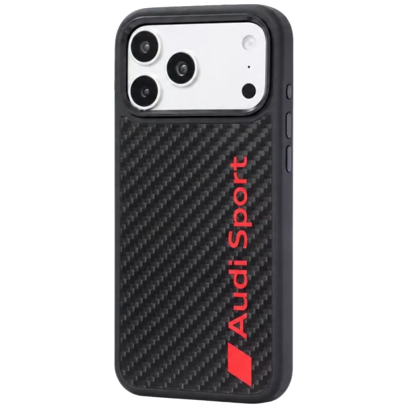 Audi R8 Carbon Fiber MagSafe-hoesje voor iPhone 18 Pro Max / 17 Pro Max, zwart