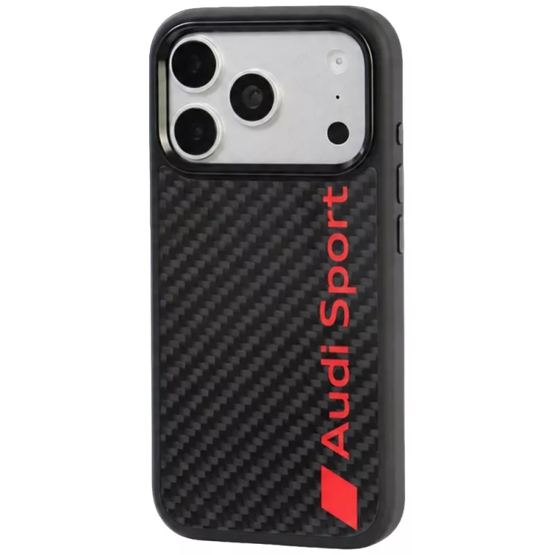 Audi R8 Carbon Fiber MagSafe-hoesje voor iPhone 18 Pro / 17 Pro zwart