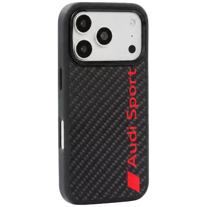 Audi R8 Carbon Fiber MagSafe-hoesje voor iPhone 18 Pro / 17 Pro zwart
