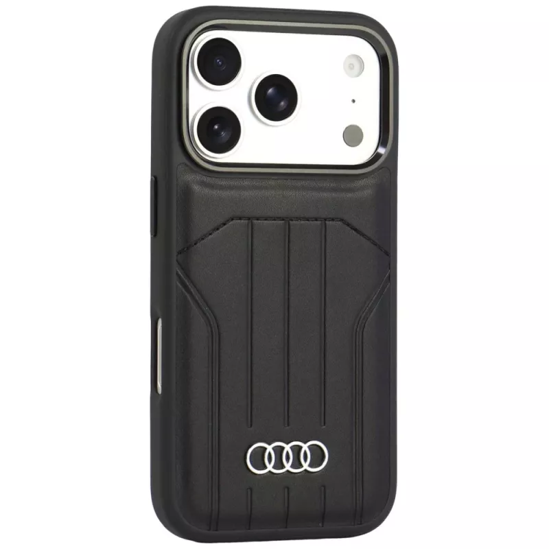 Audi MagSafe-hoesje van kunstleer voor iPhone 18 Pro / 17 Pro, zwart