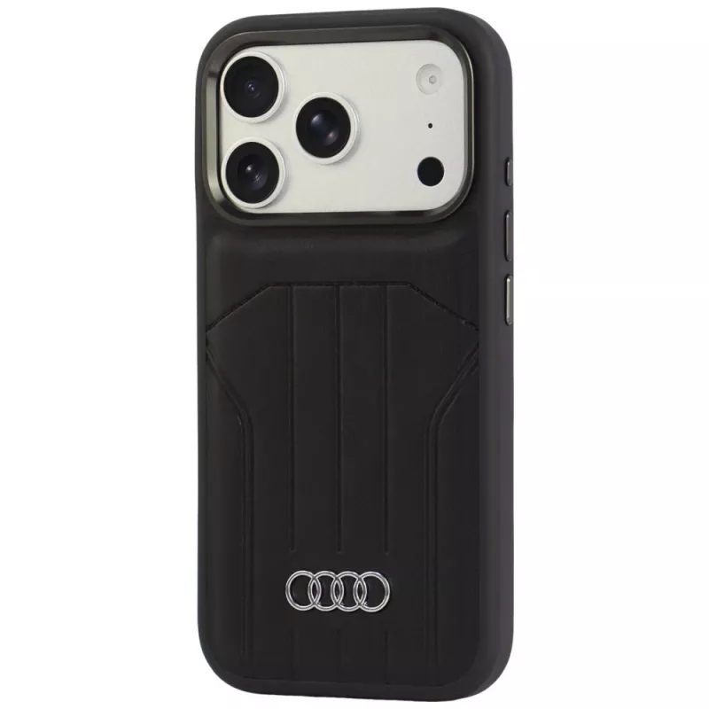 Audi MagSafe-hoesje van kunstleer voor iPhone 18 Pro / 17 Pro, zwart