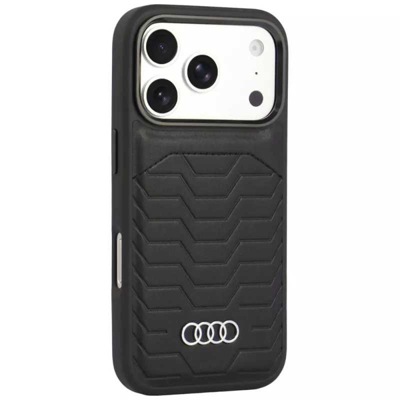 Audi GT kunstleer MagSafe-hoesje voor iPhone 18 Pro / 17 Pro, zwart