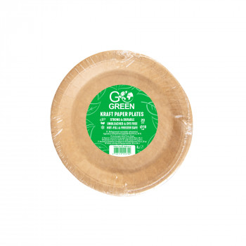 Gogreen Go Green kraftpapieren borden Ø18 cm, 20 stuks