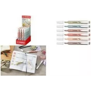 STABILO swing cool NatureCOLORS markeerstift, 16er-display, beitelpunt 1,0-4,0 mm (275/16-9)