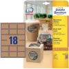 Avery Zweckform L7110-25 etiketten, permanent hechtend, naturelbruin, 62 x 42 mm, 450 stuks (25 vellen x 18)