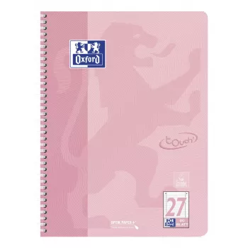 Oxford collegeblok Touch Pastel, DIN A4+, gelinieerd (lijning 27), 80 vel, Optik Paper, 4-voudig geperforeerd