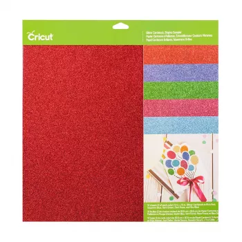 Cricut glitterkarton sampler 30 x 30 cm, 10 vel, Brights (P)