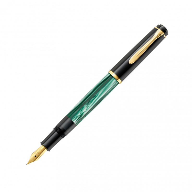 Pelikan Classic M200 zuiger-vulpen, groen gemarmerd