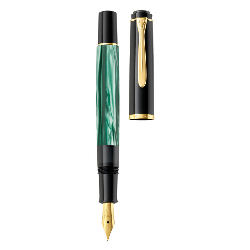 Pelikan Classic M200 zuiger-vulpen, groen gemarmerd