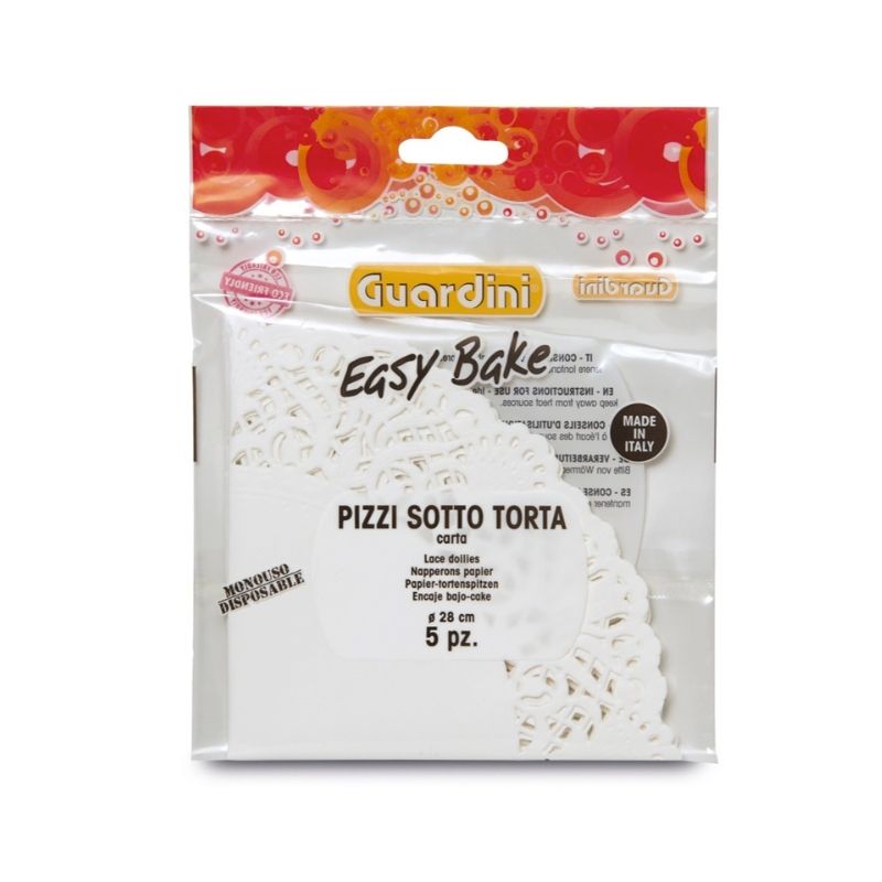 Guardini Easy Bake decoratieve papieren kleedjes Ø 28 cm, 5 stuks