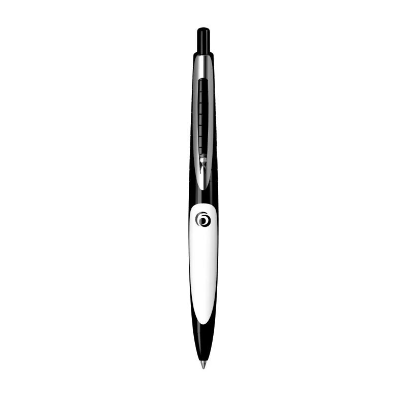 Herlitz my.pen balpen met drukmechanisme, zwart/wit, 0,6 mm, blauwe inkt