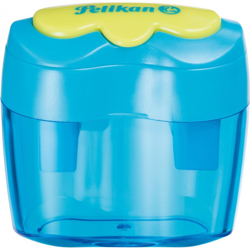 Pelikan Flower dubbel potloodslijper met bakje, blauw (700702)