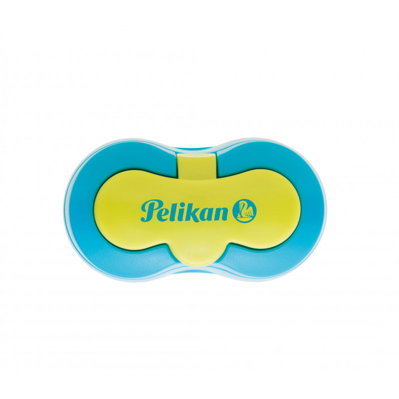 Pelikan Flower dubbel potloodslijper met bakje, blauw (700702)