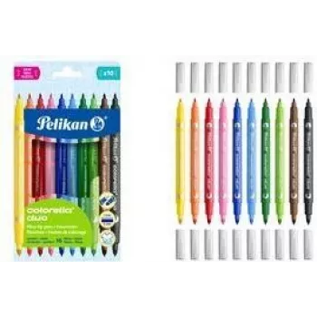 Pelikan Colorella Duo C407 viltstiften kleurig gesorteerd, 10 stuks