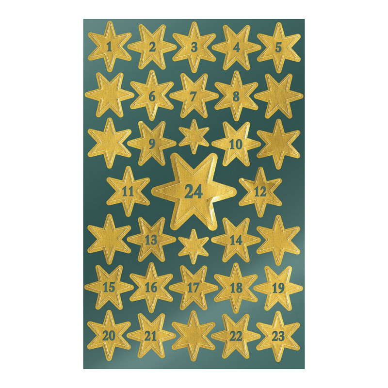 AVERY Zweckform ster-nummerstickers 1-24, goud, 66 etiketten