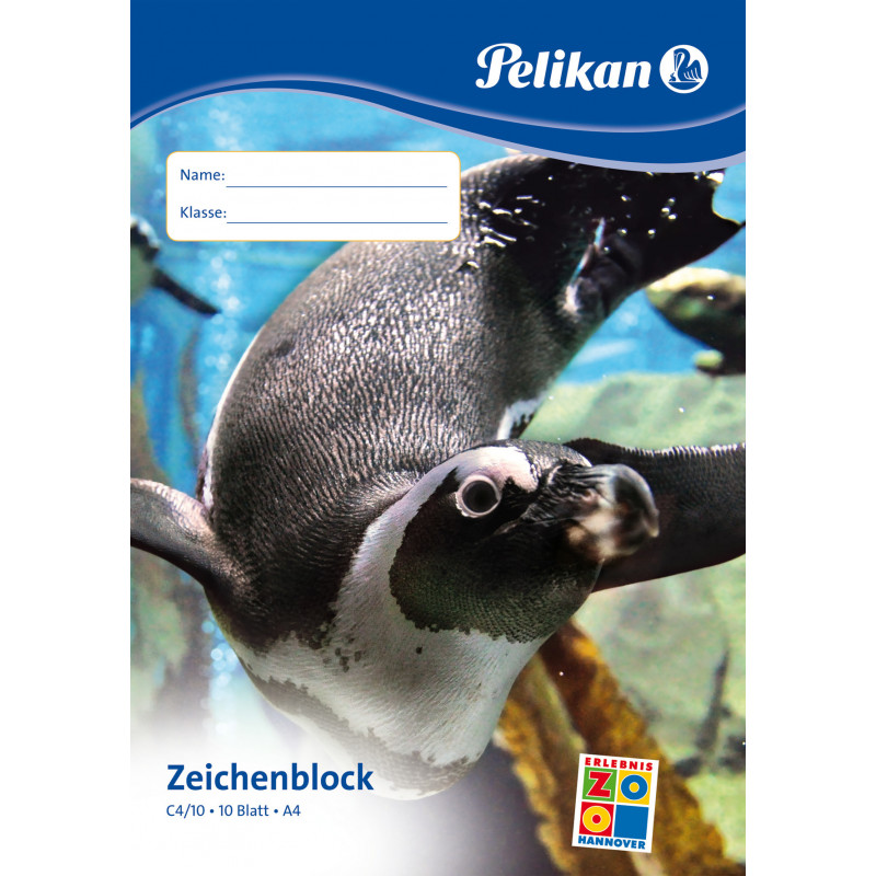 Pelikan C4/10 tekenblok A4, 100 g/m², 10 blad, chloorvrij, wit