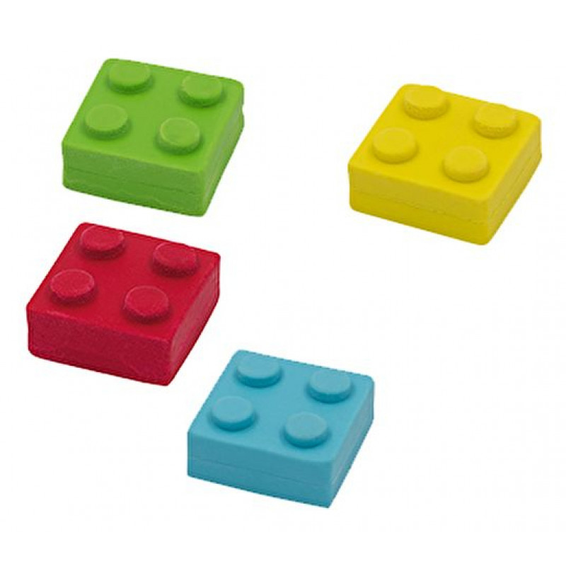 WEDO Bricky bouwsteen-gum, 4 kleuren, met sorteerbox, 18 stuks