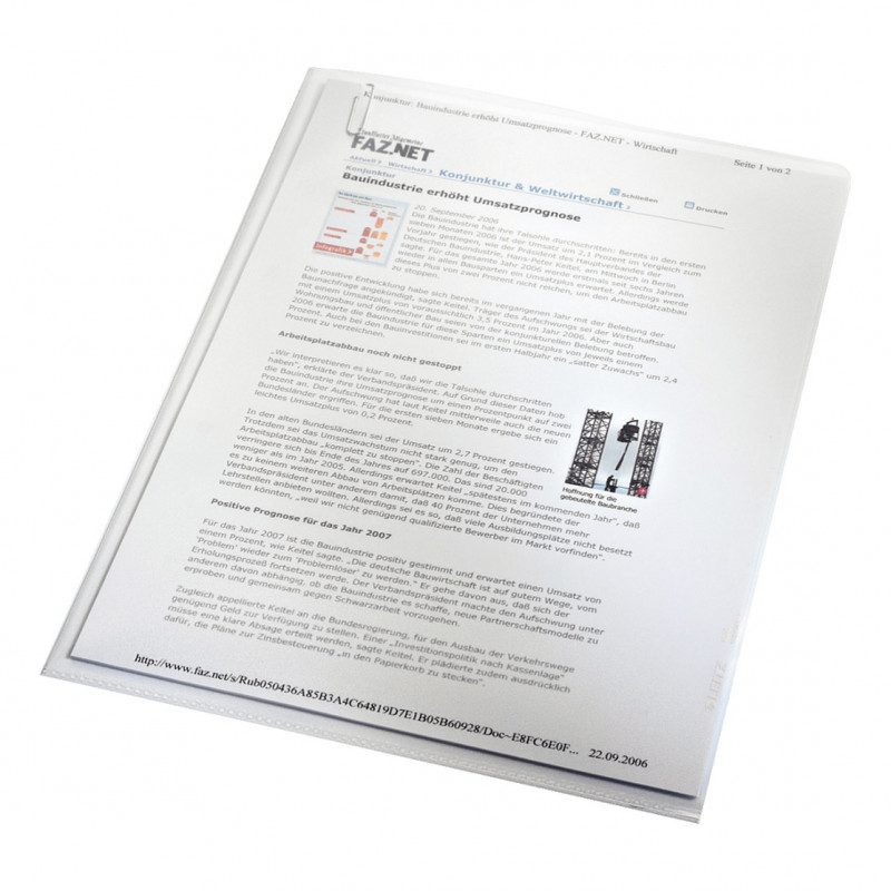 Leitz Standard 4000 documenthoezen A4, gecraqueleerd, 0,13 mm PP, transparant, 100 stuks