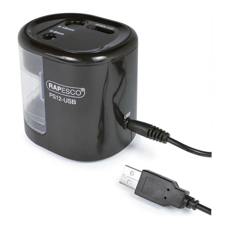 RAPESCO® elektrische puntenslijper zwart/transparant