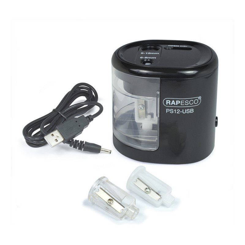 RAPESCO® elektrische puntenslijper zwart/transparant