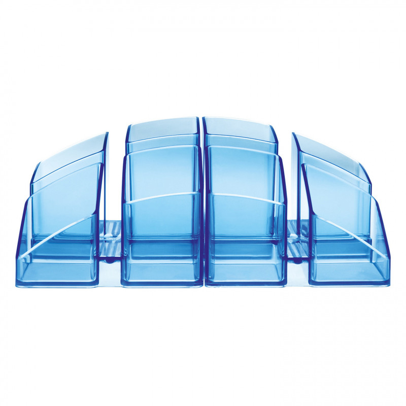 HAN SCALA pennenhouder 12,5 x 12,5 x 10,0 cm blauw-transparant