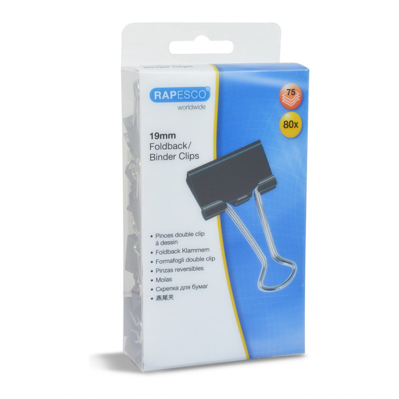 RAPESCO foldback-klemmen 1,9 cm, zwart