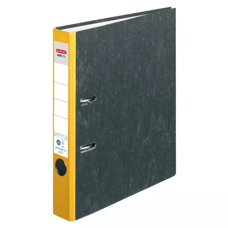 herlitz ordner rugbreedte 5 cm DIN A4 karton geel gemarmerd