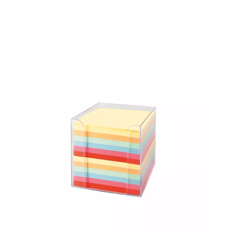 Folia briefjesbox incl. 700 notitiebriefjes, transparant, kleurig gesorteerd