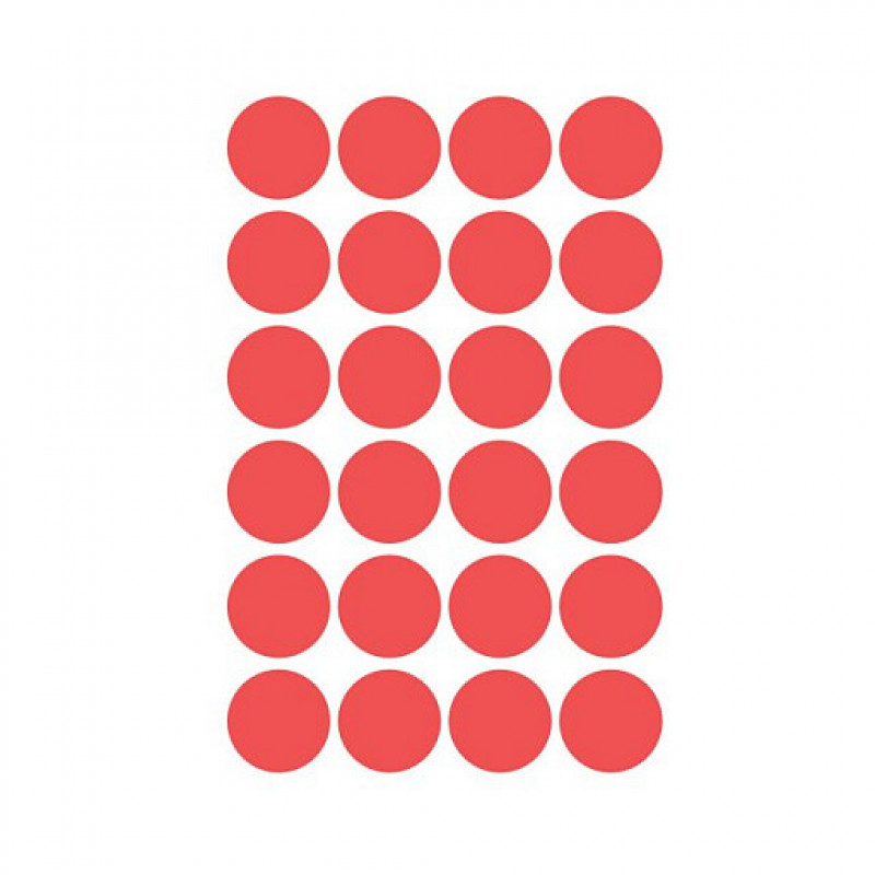 Avery Zweckform markeringsstickers 3595, herbruikbaar, rood, Ø 18 mm, 96 stuks