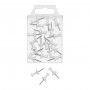 WEDO prikbordpinnen, wit, inhoud: 20 stuks, pinlengte: 12 mm, kopdiameter: 10 mm, in transparant doosje (54 100)
