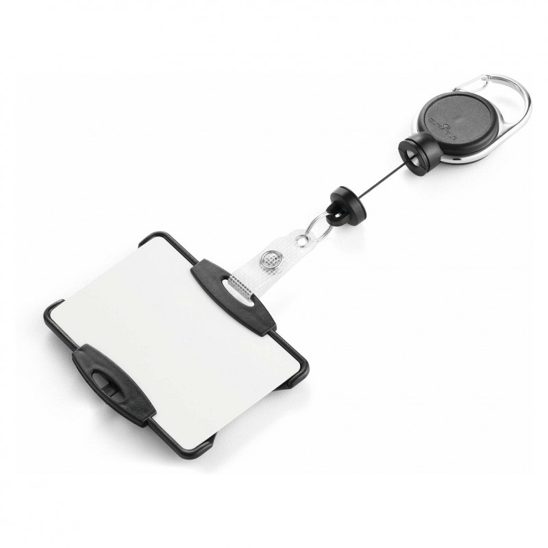 DURABLE pasjeshouder met yoyo EXTRA STERK voor 1 kaart, zwart (868901)
