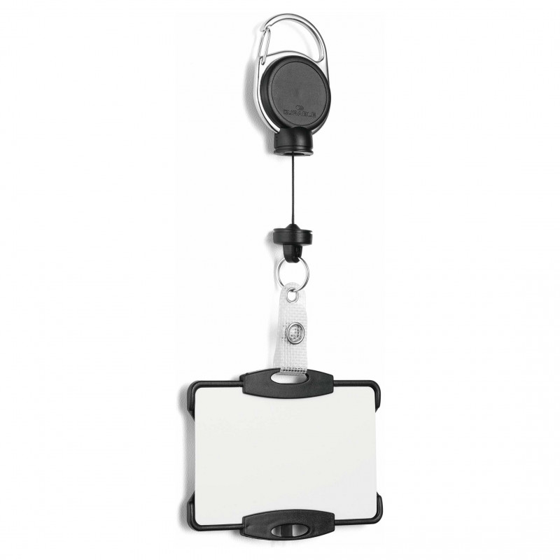 DURABLE pasjeshouder met yoyo EXTRA STERK voor 1 kaart, zwart (868901)