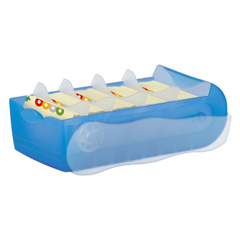 HAN Croco kaartenbak DIN A8 500 kaartjes blauw