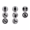 helit pictogram wikkelruimte, Ø 115 mm, edelstaal, zilver, zelfklevend (H6271600)