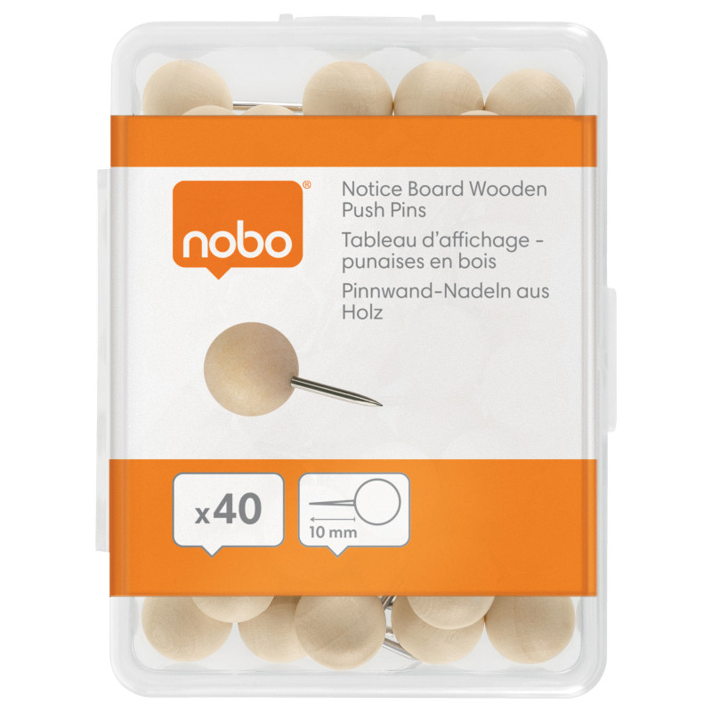 nobo prikbordpinnen, bruin, 40 stuks