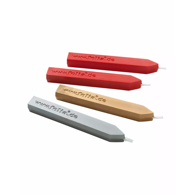 folia zegelset, rood, zilver, goud