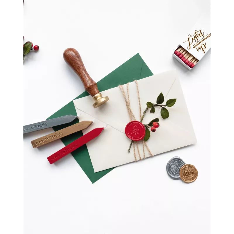 folia zegelset, rood, zilver, goud
