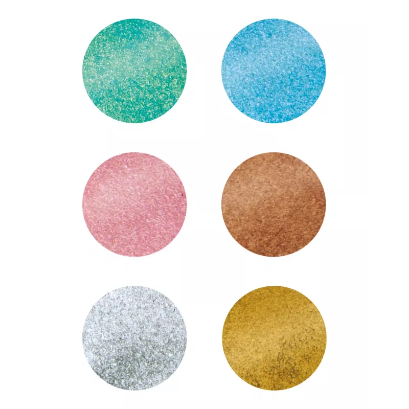 folia stempelkussens 6x 2,4 x 2,4 cm goud, zilver, koper, rood, blauw, groen