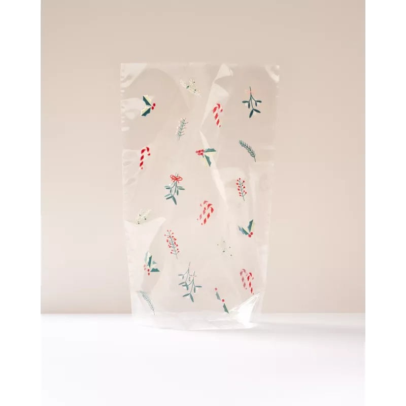 Folia PP bodemzakje A FLORAL CHRISTMAS, 14,5 x 23,5 cm