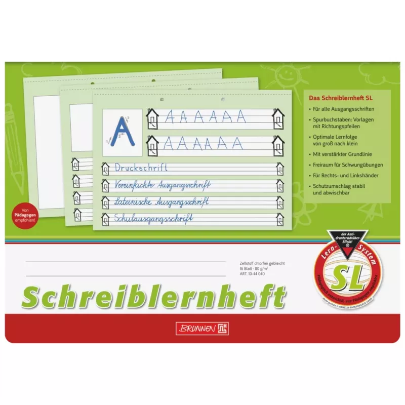 BRUNNEN schrijfoefenschrift DIN A4 liggend 16 vel