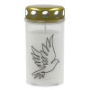 Candela grafkaars met deksel 5,6x11,5 cm, brandduur ~40 uur, wit met mixprint