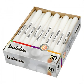 Bolsius tafelkaars 245/24 mm, wit