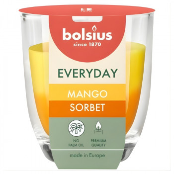 Bolsius Everyday geurkaars in glas Ø70 x 80 mm, Mango Sorbet