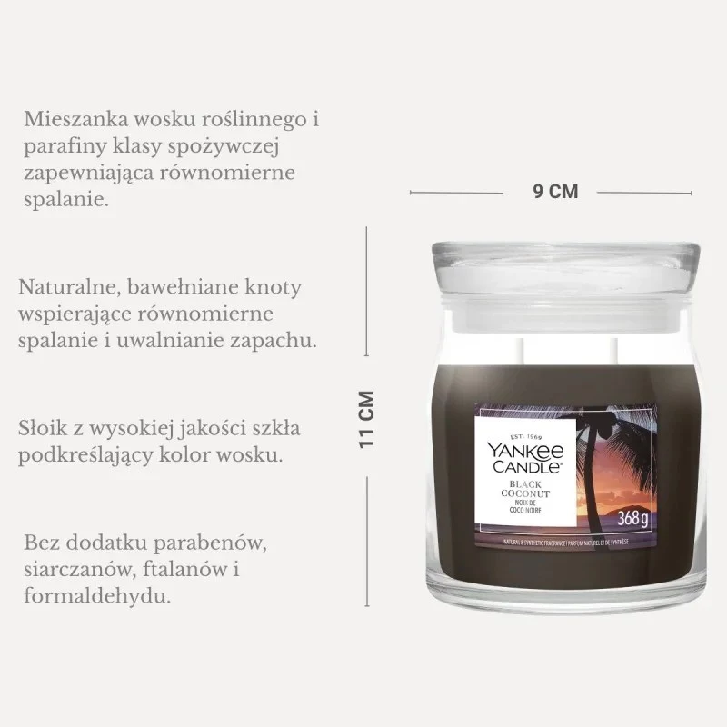 Yankee Candle Black Coconut kaars, middel