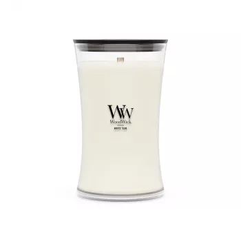 WoodWick White Teak kaars, groot, 610 g