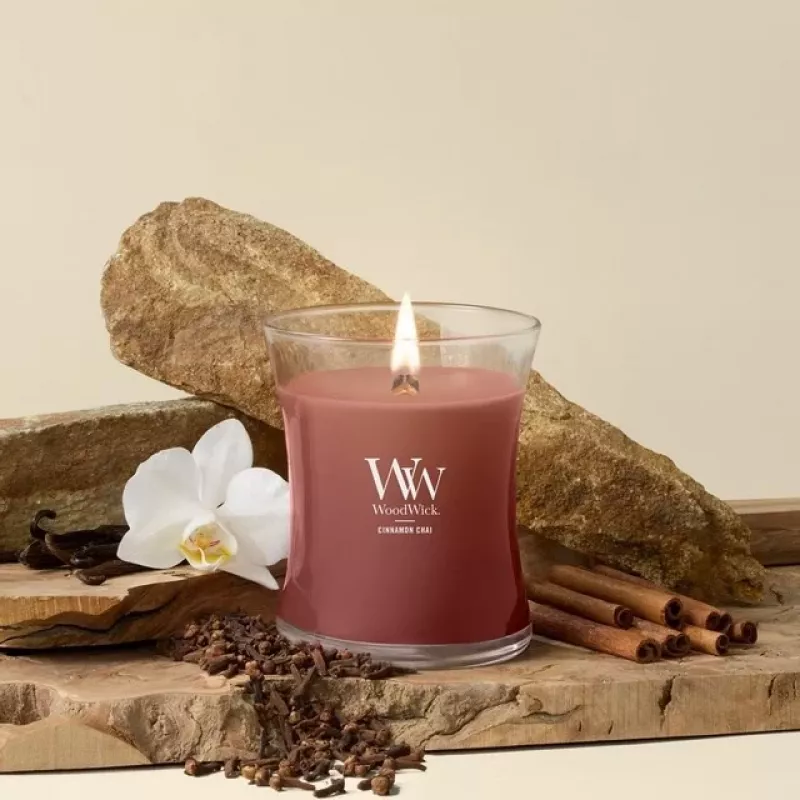 WoodWick kleine kaars, Cinnamon Chai