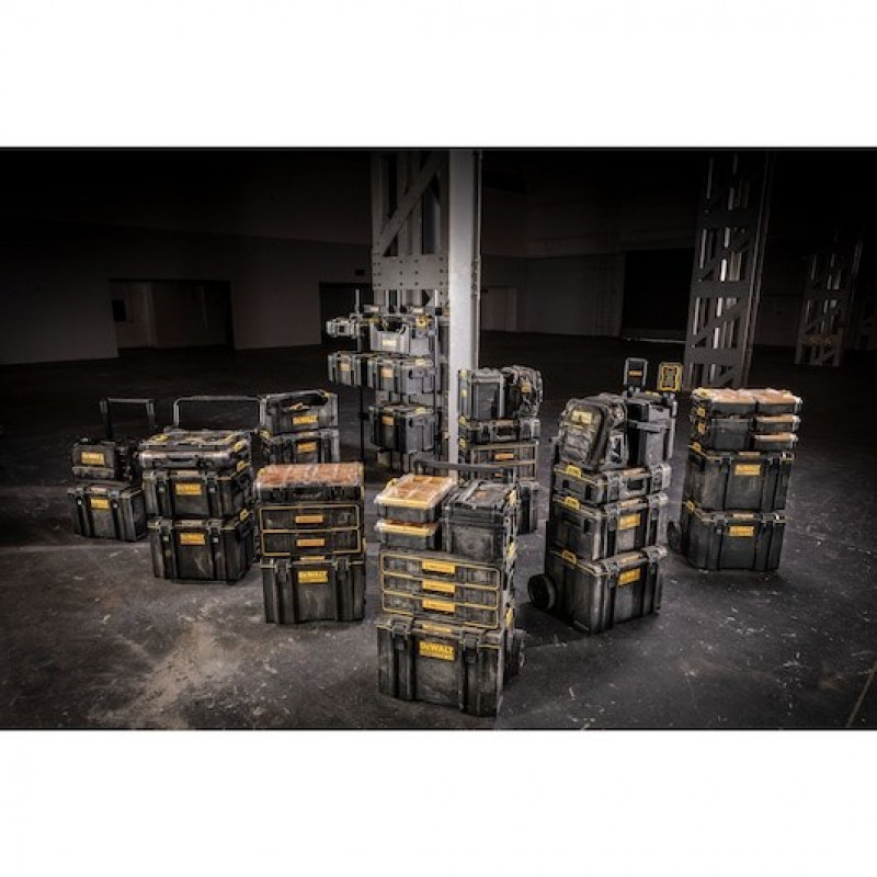DeWALT DWST08061-1 ToughSystem 2.0 gereedschapskoffer met verlichting, 14 l, zwart/geel