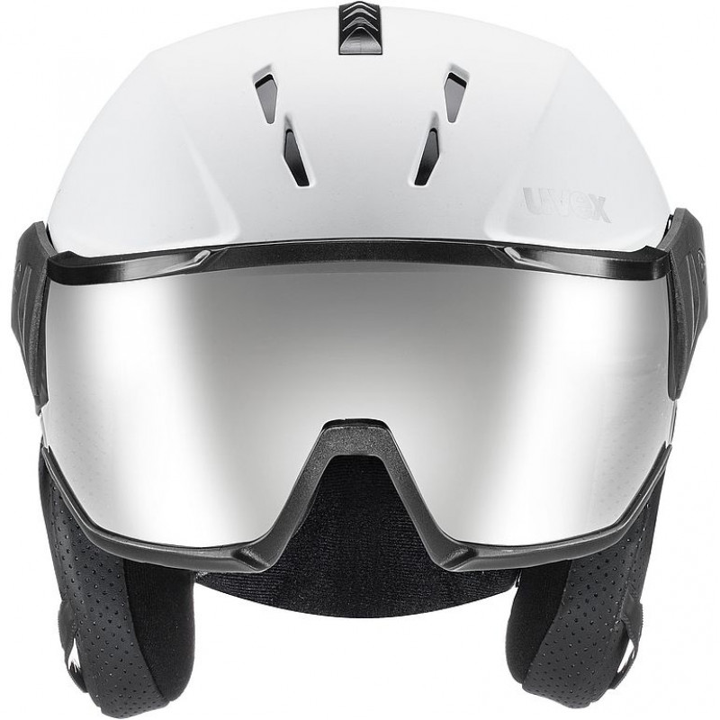 UVEX Instinct Visor skihelm, zwart/wit, 56-58 cm (56/6/260/50)